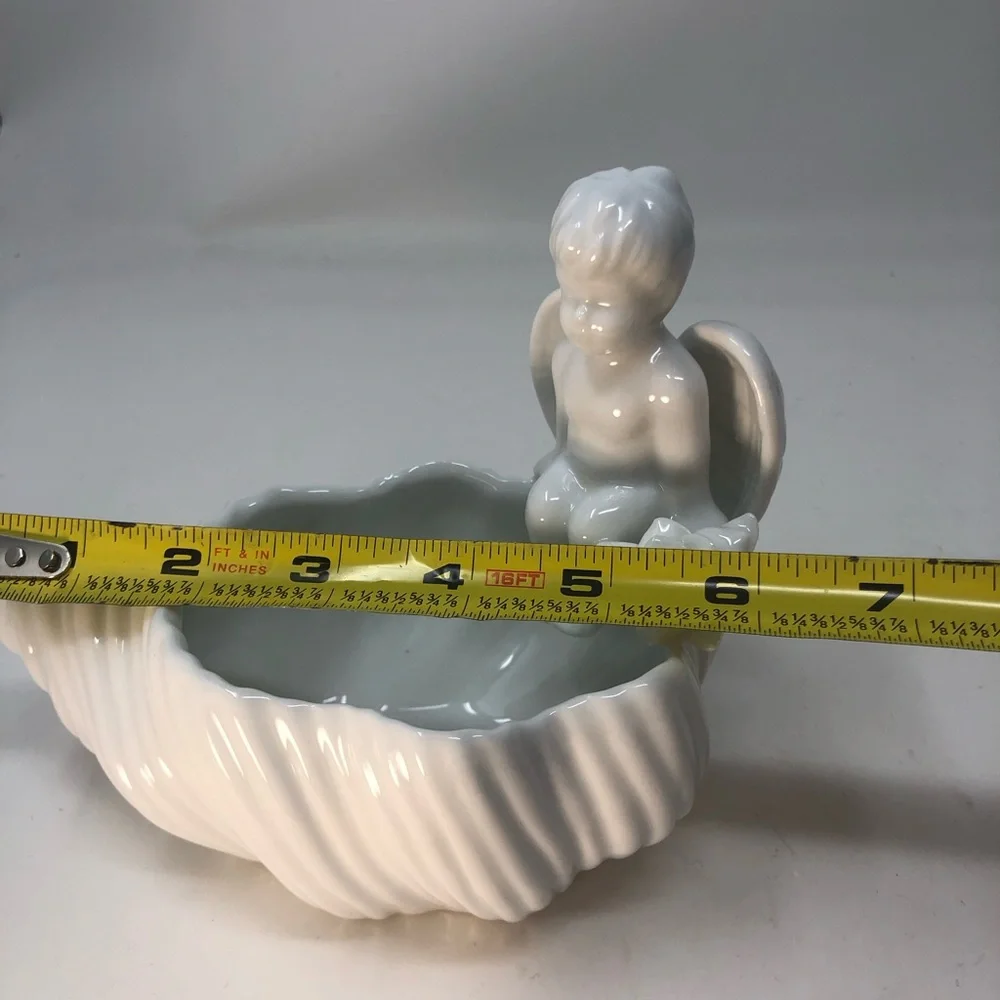 White Ceramic Angel Planter
